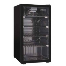 General Superme Mini Bar Refrigerator Without Freezer Singel Glass Doors De Frost 2.5 Cu.Ft 72 Liter Black