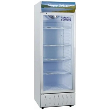 General Superme Commercial Refrigerator Without Freezer Singel Glass Doors De Frost 6.9 Cu.Ft 195 Liter White