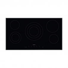 Smeg Built In Surface Plate 90 Cm Electricity 5 Burner Ceramic Touch Multi Function Full Safety Self Ignition Black