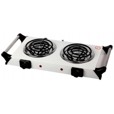 Rebune Free Stand Hot Plate Electricity 2 Burner Spiral 2000 Watt Manual Black Silver