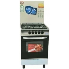 Crony Free Standing Cooker 55X55 Cm Gas 4 Burner Steel Manual Multi Function Full Safety With Grill Self Ignition Steel Egypt