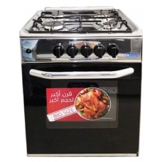 Crony Free Standing Cooker 55X55 Cm Gas 4 Burner Steel Manual Multi Function Full Safety With Safety Valve Steel
