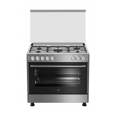 Beko Free Standing Cooker 90X60 Cm Gas 5 Burner Steel Manual Multi Function With Grill Self Ignition Steel Turkey