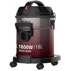 Midea Wet And Dray Drum Vacuum Cleaner 18 Liter 1800 Watt To Extract Dust,Dirt Red