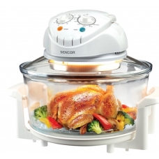 Sencor Halogen Convection Oven Electricity Glass 12 Liter 1400 Watt Manual Safety With Grill For Healthy Meals White