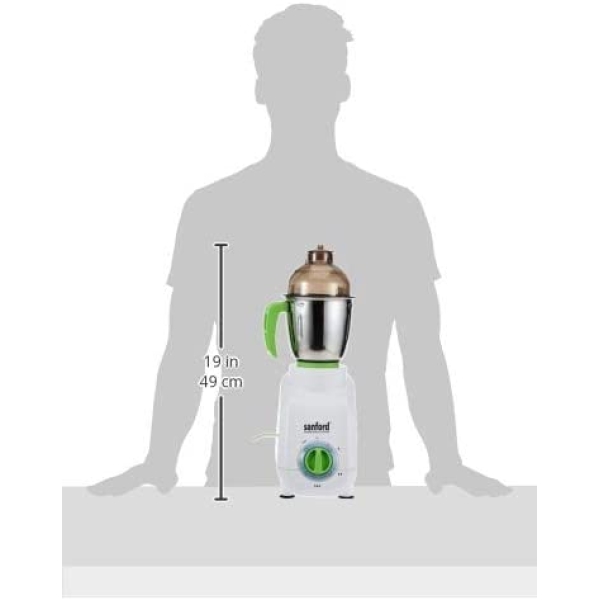 خلاط كهربائي سانفورد 1.5 لتر 650 واط 3 سرعه 4 قطع مع مطحنه ابيض اخضر