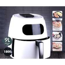 Alsaif Air Fryer 9 Liter 1800 Watt Without Oil Multi Functional With Digital Screen White