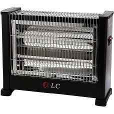 Dlc Square Electric Heater 2400 Watt 5 Candles 3 Heating Levels Black And Silver