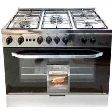 Falcon Free Standing Cooker 90X60 Cm Gas 5 Burner Steel Manual Multi Function Full Safety Self Ignition Steel