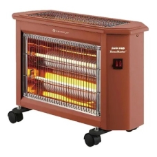 Home Master Electric Rectangular Heater 1800 Watt 4 Candles 2 Heating Levels Red