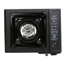 Happy Home Gas Free Standing Stove 1 Burner Cast Iron Manual Control Suitable For Trips And Camping Black
