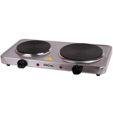 Free Standing Stovetop Electric Jvc Pro 2500 Watts 2 Burners Stone Manual Control Black Silver