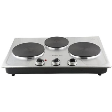 Stove Free Standing Electric Al Saif 1500 Watt 3 Burners Stone Manual Control Silver