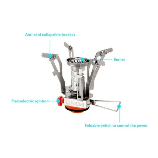 موقد غاز متنقل للرحلات ليكسادا مع صندوق تخزين متعدد الالوان