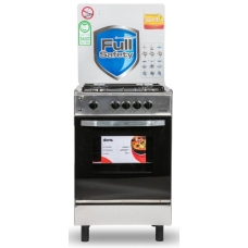 Dora Freestanding Gas Stove And Oven Steel Surface With Grill 55 X 55 Cm 4 Upper Burners Multi-Function Full Safety Manual Control Self-Ignition Egyptian Steel