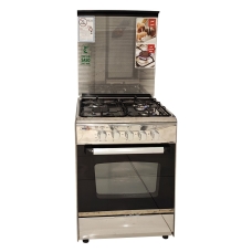 Frego Freego Gas Stove And Oven Freestanding Steel Surface With Grill 55 X 55 Cm 4 Upper Burners Multi-Function Full Safety Manual Control Self-Ignition Egyptian Steel