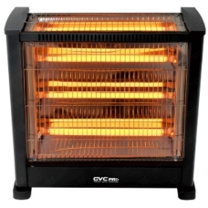 Gvc Pro Rectangle Electric Heater 2000 Watt 4 Candles 2 Levels Black