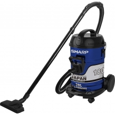 Sharp Dray Drum Vacuum Cleaner 20 Liter 1800 Watt To Extract Dust,Dirt And Liquids Blue