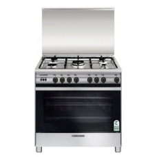 Glem Gas Free Standing Cooker 80X60 Cm Gas 5 Burner Steel 115 Liter Manual Multi Function Full Safety With Grill Self Ignition Steel Italy