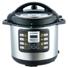 Hommer Electric Pressure Cooker 6 Liter 1000 Watt Digital Time Indicator Stops Automatically At The Set Time Steel