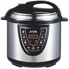 Arrow Electric Pressure Cooker 6 Liter 1000 Watt Digital Time Indicator Stops Automatically At The Set Time Black