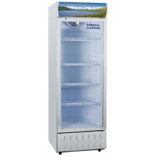 General Superme Commercial Refrigerator Without Freezer Singel Glass Doors De Frost 9.7 Cu.Ft 275 Liter White