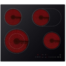 General Superme Built In Surface Plate 60 Cm Electricity 4 Burners Digital 6600 Watt Black