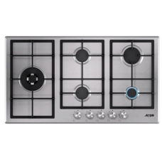 Built-In Hob Built-In Gas Arrow Steel Surface 90 Cm 5 Burners Italian Silver