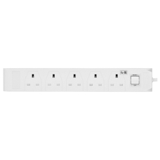 Home Best Plug Sockets 5 M 4 Ports White