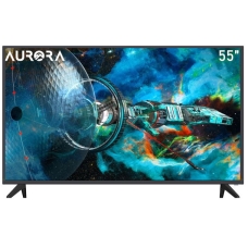 Aurora Flat Smart TV Led 55Inch 4 K UHD Android Black