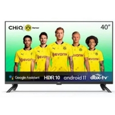 Chiq Flat Smart TV 4 K 40 Inch Led FHD Android 11 Black