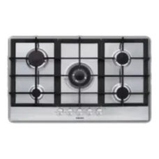 green Built-in gas stove steel surface 90 cm 5 burners multi-level manual control Italian steel