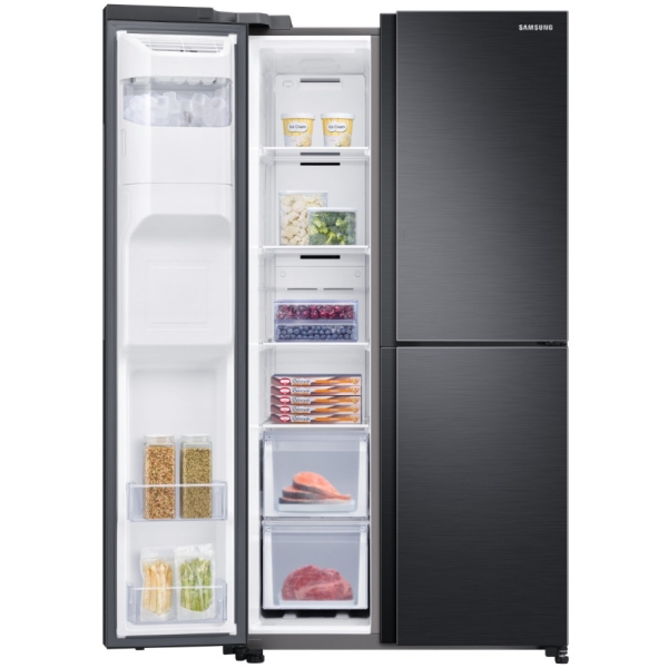 ثلاجه دولابي بفريزر جانبي سامسونج تبريد بخار 28.4 قدم 806 لتر رمادي